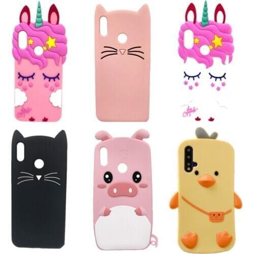 Silicone Phone Cover For Huawei P 30 Lite Case Cute Unicorn Cat Bear Cartoon Patterned Back Shell For Huawei P30 Lite Case Cover