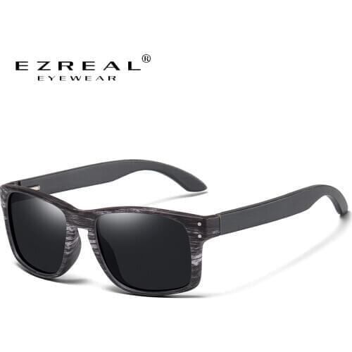 EZREAL Bamboo Polarized Sunglasses Men Wooden Sun glasses Women Brand Designer Original Wood Glasses masculino S5526