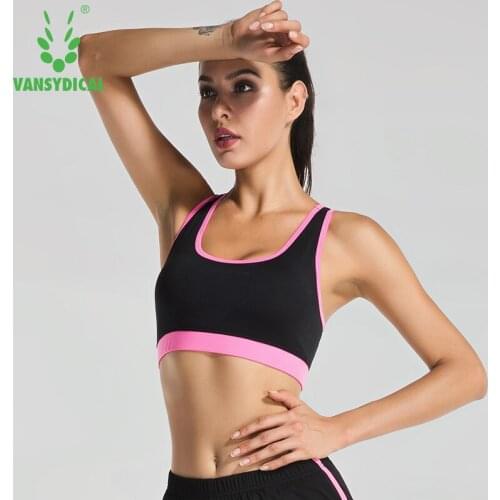 Vansydical Sports Bra Female Running Gathering Vest Exercise Bra Breathable Quick Dry Yoga Womens Sports
