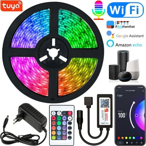 LED Lights Strips WIFI Smart Assistant Control Luces LED RGB 5050 2835 Waterproof Flexible Lamp Tape Diode Decoration BackLight