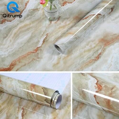 Vinyl Marble Wallpaper Self-Adhesive Waterproof Oil-proof Wall Sticker for Kitchen Cabinet Desktop Furniture Contact Paper Decor