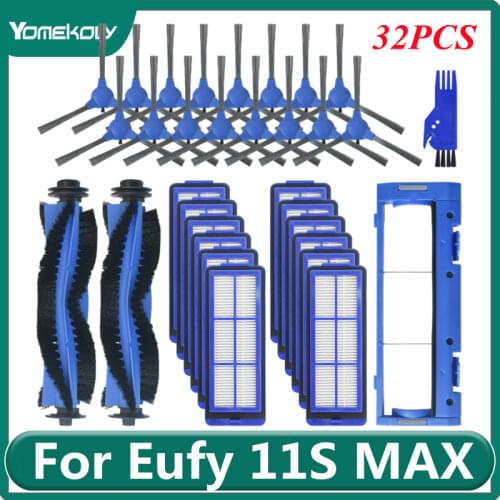 For Eufy 11S Max 15C Max 30C Max Robot Vacuum Cleaner Main Brush Side Brush HEPA Filter Main Brush Cover Replacement Parts
