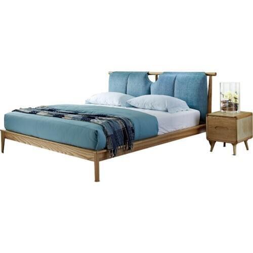 1121H101 All solid wood Nordic style Modern minimalist wedding king size bed Master bedroom furniture