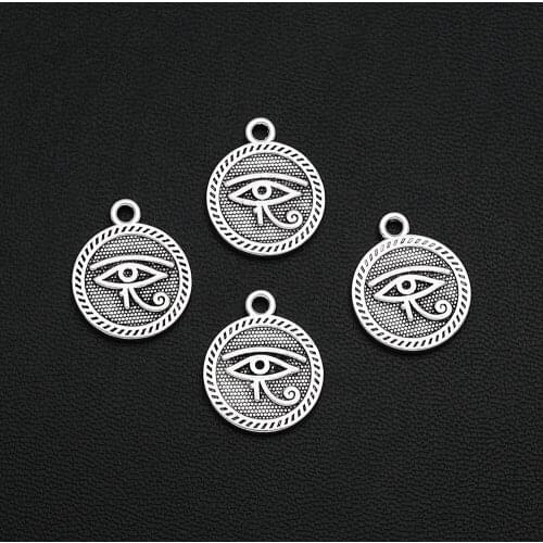 12pcs/Lot 15x18mm Antique Silver Plated The Eye Of Horus Charms Egyptian Africa Pendants Creative Jewelry Making Parts Hand Made