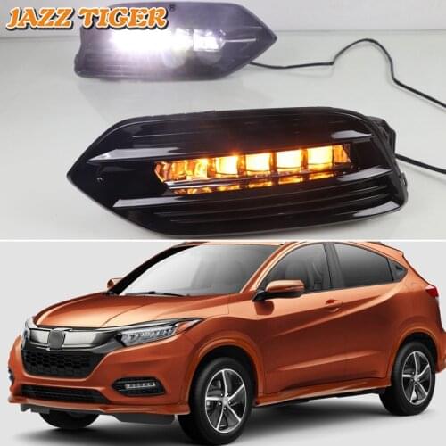 12V Daytime running lights For Honda HRV HR-V Vezel 2019 2020 Drl for cars Sequential turn signal auto Led fog lights headlights