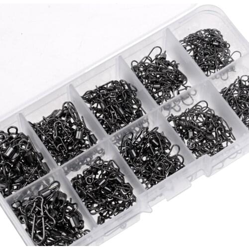 210pcs Stainless Steel Fishhook Swivel Hook With Fishing Line And Hook
