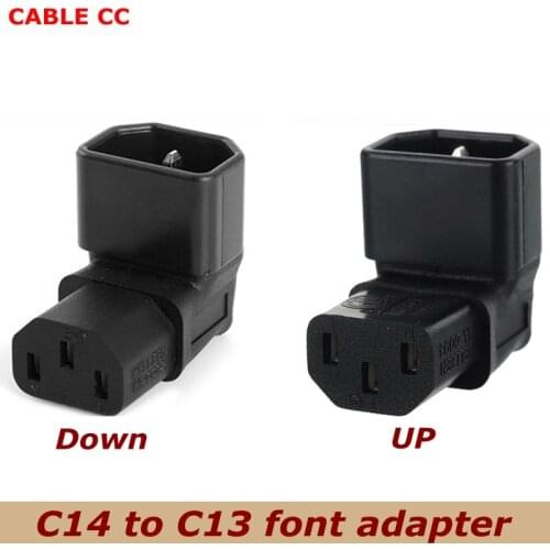 3-pin IEC connector downward UP 90 angled IEC 320 C14 male to C13 female power adapter connector AC plug for LCD wall-mounted TV