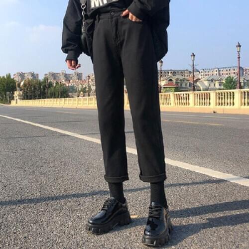 4 color mom jeans woman elastic waist high wais plus size denim Pants boyfriend jeans for women Washed Cotton 2020 fashion new