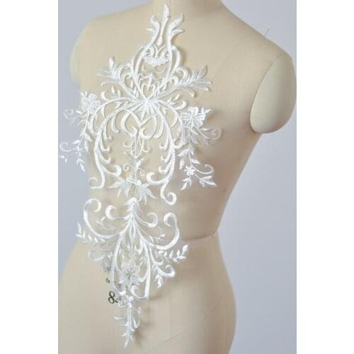 4pcs/lot embroidery lace accessories wedding dress handmade diy material clothing design decorative mesh fabric