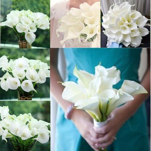 5PCS Artificial Calla Lily Wedding Bridal Bouquet Head Fake Flowers DIY Home Decor