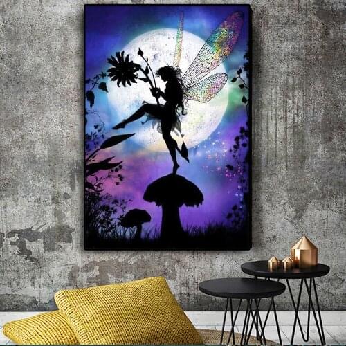 DIY diamond painting cross stitch "Moonlight Fairy Elf" living room art decoration full rhinestone mosaic 5D diamond embroidery