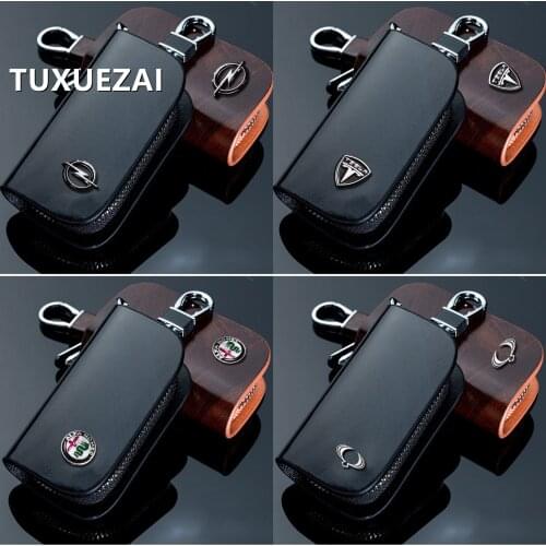 Car Key Bag Case Cover With Car Logo For Maserati Bentley Tesla BMW Land Rover Audi Mercedes Jaguar Lexus Rolls Royce Lamborghi