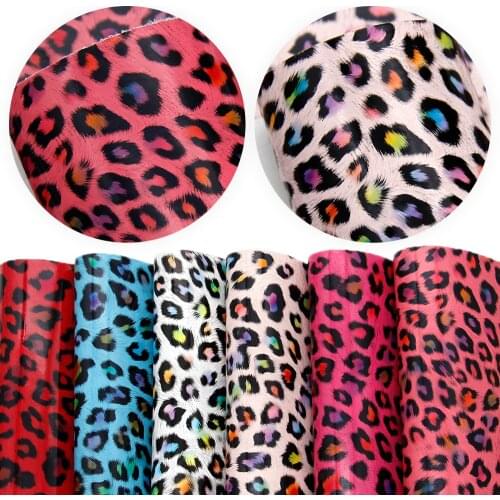 David accessories 20*34 Leopard Printed PU Leather Fabric Faux Synthetic Leather Sheets for Bow Eearing DIY Handmade,1Yc8034