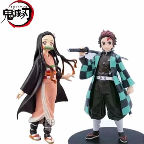 Demon Slayer PVC Action Figures Tanjirou Nezuko Anime Kimetsu no Yaiba Figurine Model Toys