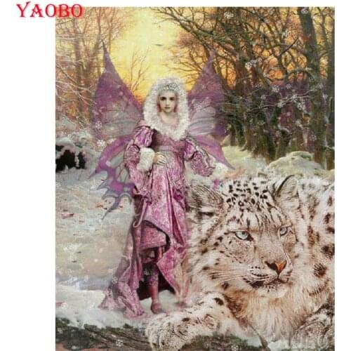 DIY Diamond Painting Butterfly fairy and tiger Cross Stitch Full Square Round Diamond Embroidery Mosaic Picture Christmas Gift