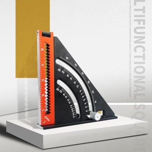 Woodworking Gadget Depth Measurement Angle Protractor Folding Triangle Square Ruler Woodworking Measuring Layout Tool