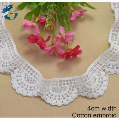 4cm width cotton embroid sewing ribbon guipure lace trim or fabric warp knitting DIY Garment Accessories wedding lace#2898