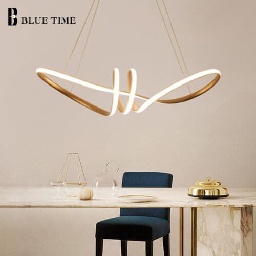 Art Decoration Modern Led Pendant Light Dining room Bedroom Living room Luminaires Gold Body Ceiling Pendant Lamp Hanging Lamps