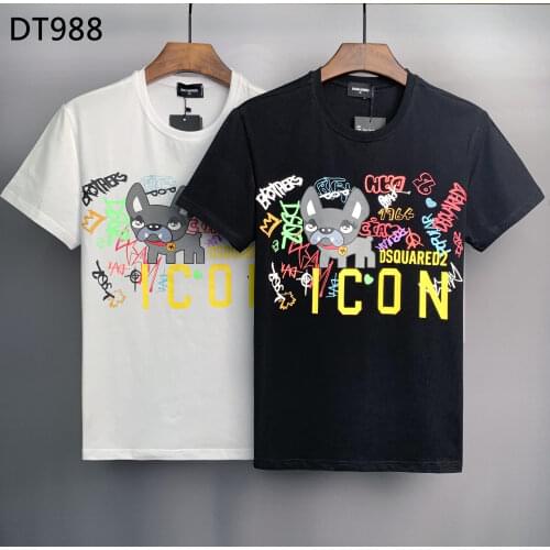 Dsquared2 1964 Classic Men/Women Street Hip-Hop Short-Sleeved T-Shirt Cotton Locomotive Letter Print Casual retro Tees shirts