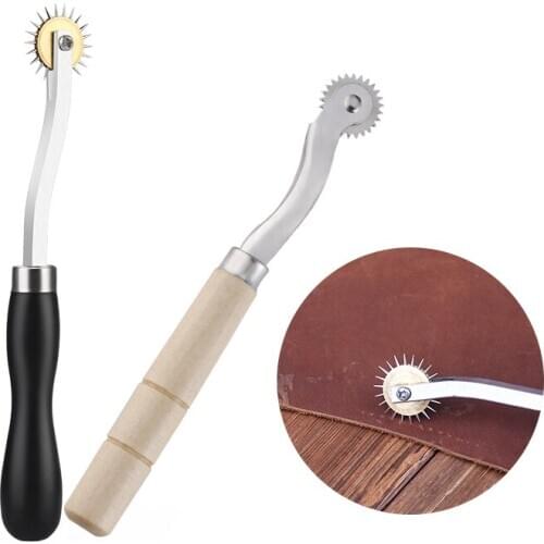 LMDZ 2Pcs Tracing Wheel - Professional Stitch Marking Spacer, 4mm and 2mm Leather Needle Point Tracing Wheel with Wooden Handle