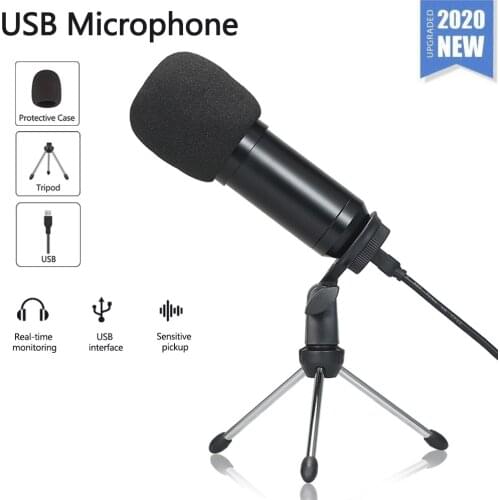 Condenser Microphone With Tripod USB Computer Studio Microphone For PC Microphone For Phone Karaoke Live Broadcasting Microphone