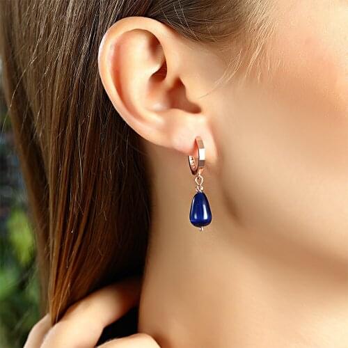 Good Looking Rose Gold Plated 925 Sterling Silver Jewelry Pendant Earrings 925 with Cat Eye