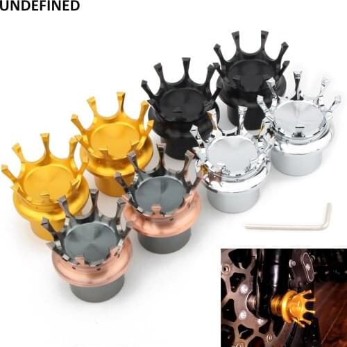 Crown Style Front Axle Cap Nut Cover For Harley Sportster XL 1200 883 Touring Road King Dyna Softail XG Trike VRSC 2002-2011