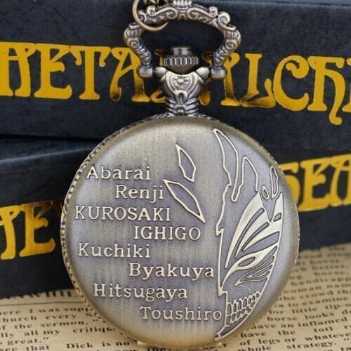 Steampunk Engraved Text Quartz Pocket Watch Necklace Pendant Women Men Best Gifts