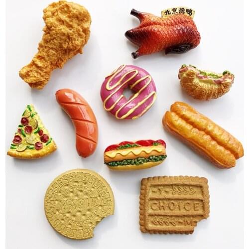 Fridge Magnets Magnetic Stickers Souvenir Simulation Food Fried Chicken Legs Grilled Sausage Magnet Roast Duck Kid Gift