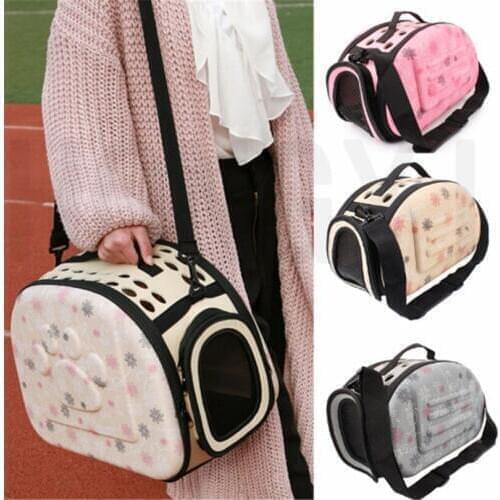 Small Pet Sided Carrier for Dogs Cats Travel Luggage Bag Folding Carrier Cage Collapsible Crate Tote Handbag Potable Tools