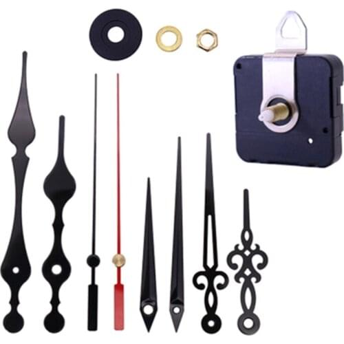 High Torque Long Shaft Clock Movement Mechanism with 3 Pack Different Size Clock Hands Repair Parts Replacement Kit