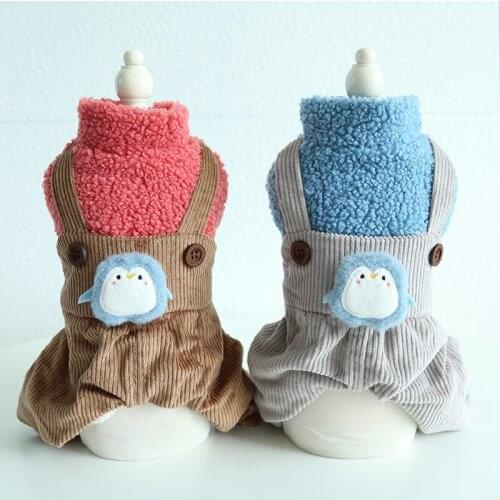 Cute Pet Dog Clothes Jumpsuit Winter Warm Dog Costume Pants Puppy Coat Jacket Outfit Yorkies Maltese Pomeranian Clothing Garment