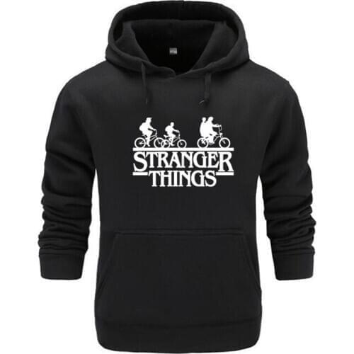 Hot sale 2019 Trendy Faces Stranger Things Hooded Mens Hoodies and Sweatshirts Oversized for Autumn with Hip Hop Winter Hoodies