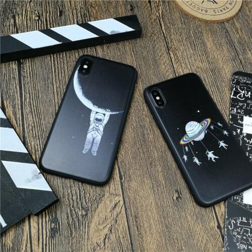 Starry sky astronaut soft Case For iPhone 11 12 Pro Max mini 7 8 6 6S Plus XR X XS MAX se silicone phone Cover fundas capa