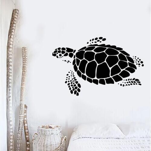 Wall Decal Abstract Sea Animal Turtle Ocean Marine Theme Style Bedroom Kids Room Home Decor Vinyl Window Stickers Art Mural C025