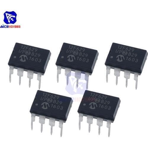 Diymore 5PCS/Lot IC Chips PIC12F629-I/P 12F629-I/P 12F629 DIP-8 MCU IC MICROCHIP Original Integrated Circuits