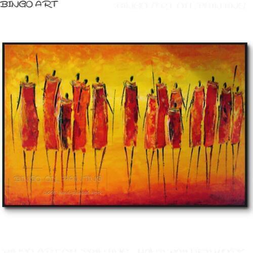 Excellent Artist Hand-painted African Figures Oil Painting on Canvas Handmade Artwork African Person Oil Painting for Wall Decor