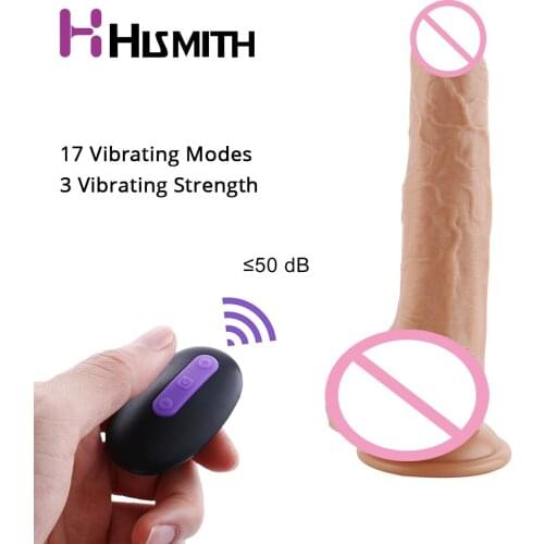 Rechargeable Remote Control Waterproof Vibrator Dildo G-Spot Massager Suction Cup Dildo with 17 Modes For beginners