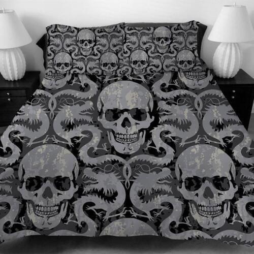 Fanaijia skull duvet coves for King Size Bed Europe Style 3D sugar skull Bedding Set with pillowcase AU Queen Bed bedline