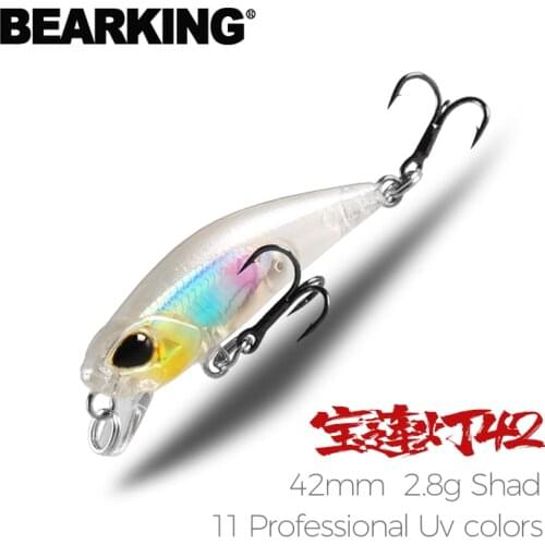 BEARKING Fishing lures 42mm 2.8g Artificial Baits with VMC Hooks slow Sinking Hrard lure wobblers fishing tackle