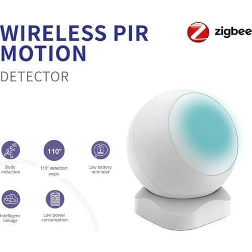 Tuya Powered ZigBee PIR Motion Sensor Wireless Passive Infrared Detector Security Burglar Alarm Sensor Tuya/SmartLife APP Contro