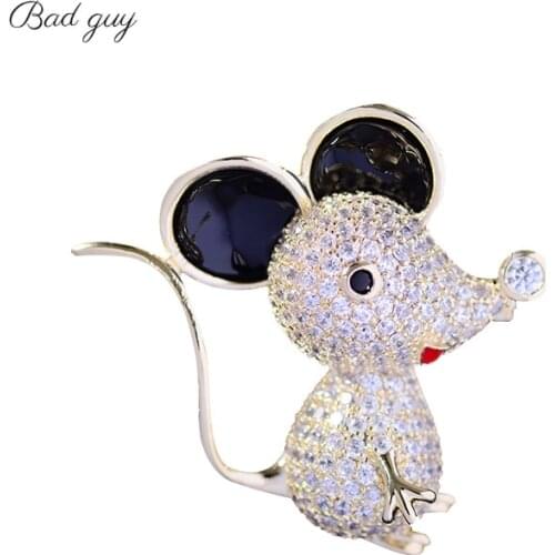 Bad Guy Zircon Brooches for Womens Mouse Brooches Pins Fashion Pins Accessories for Clothes Decoration Brooch Medical Cute Pins