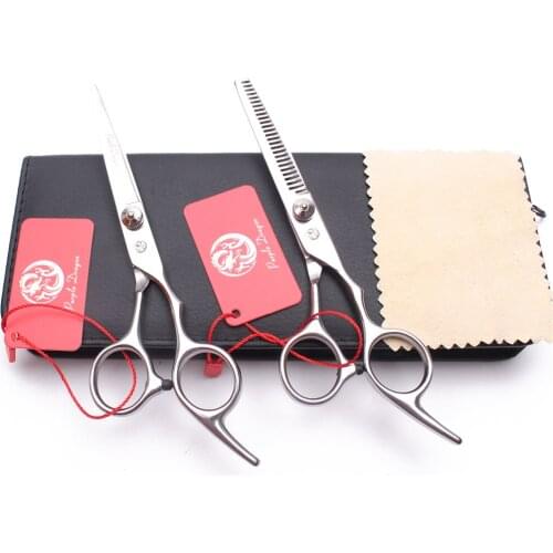1Set/2Pcs 6.5" JP Stainless Dog Scissors Regular Scissors Thinning Shears Professional Pet Shears Puppy Grooming Scissors Z1001