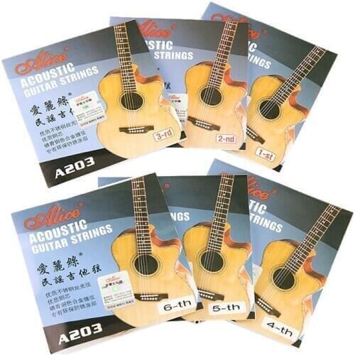 10pcs A203 Stainless Steel Phosphor Bronze E-1st B-2nd G-3rd D-4th A-5th E-6th Single Acoustic Guitar Strings