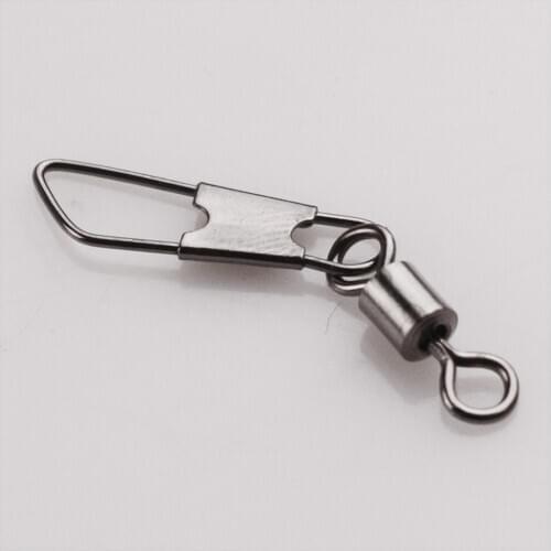 100pcs/lot Stainless Steel Fishing Swivel 4# Solid Ring Rolling Fishing Connector Hooked Snaps Accessories anzuelos de pesca