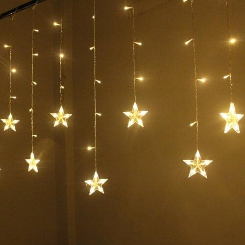 2M 12 Star Fairy Lights Christmas String Lamp Garland Holiday Led Curtain Wedding/Home/Party/Garden/Birthday Decoration Lighting