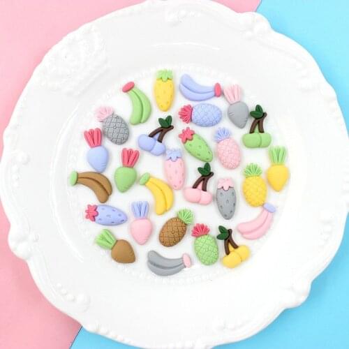 20Pcs Resin Fruit Cute Kawaii FlatBack Cabochon Decoration Embellishments For Scrapbooking Craft Doll Toy DIY Accessories