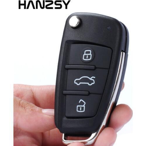 3 Button Replacement Folding Flip Remote Key Shell Case For AUDI A2 A3 A4 A6 A6L A8 TT Car key cover Fob with Uncut Blade