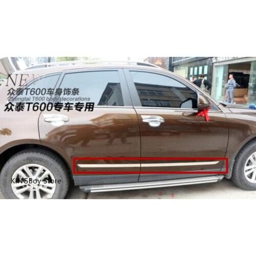 ABS Chrome Car door body trim body side moldings side door decoration Car Styling for Zotye T600 2014-2017