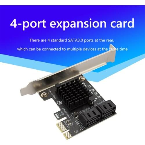 ASM1064 SATA PCIe Adapter 2/4/6 Port SATA III to PCI Express 3.0 X1 X4 Controller Expansion Card Adapter Video Card 6Gbps